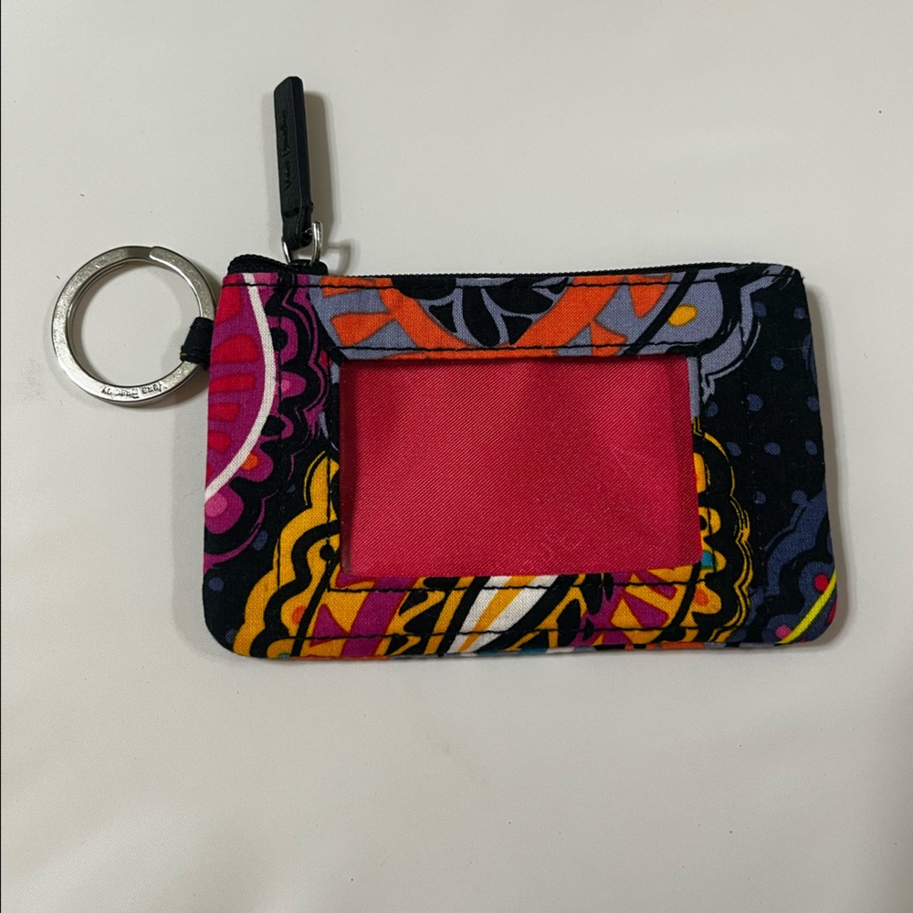 Vera Bradley campus ID key ring and zip wallet paisley